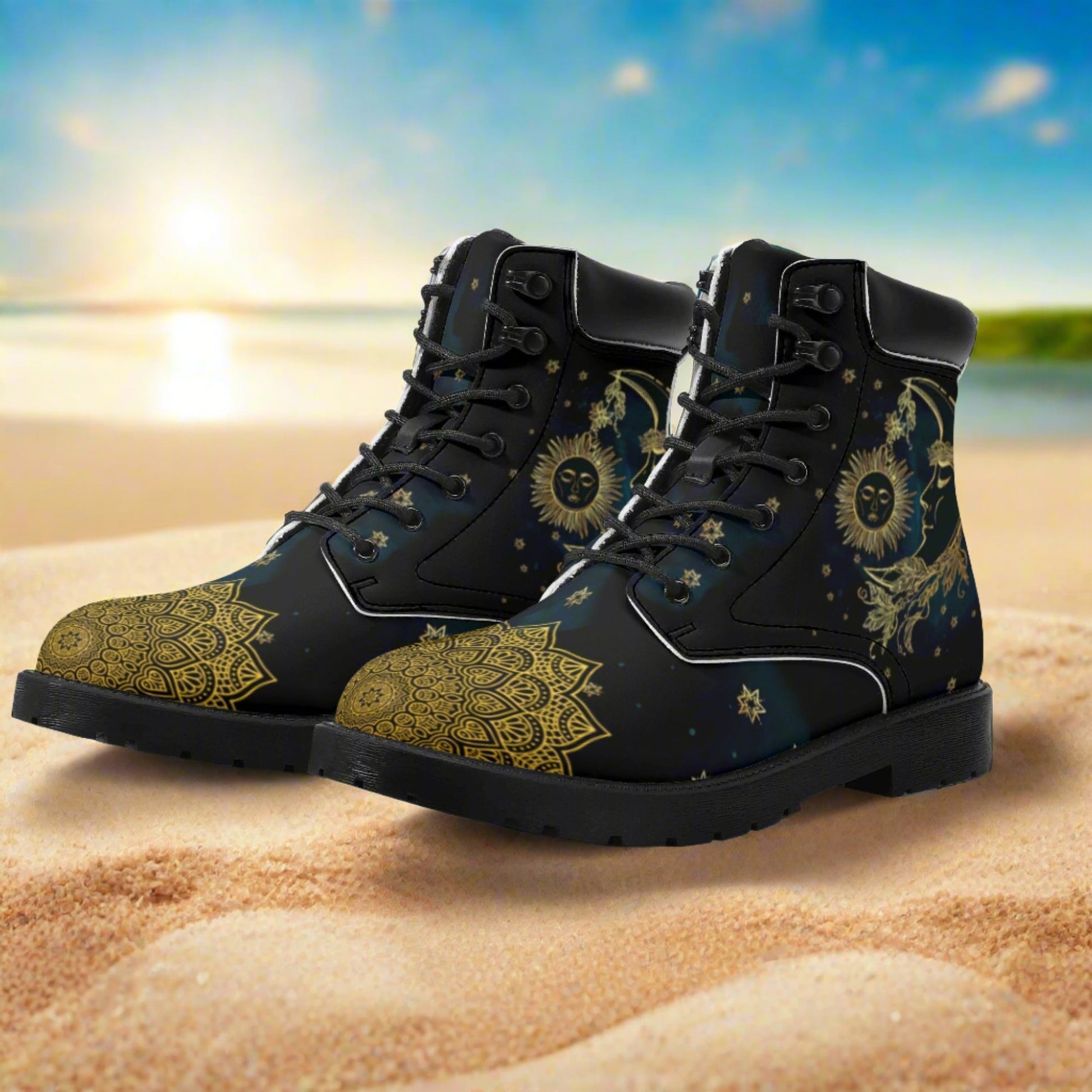 Moon Sun! Mens All Season Leather Boots - AGTC