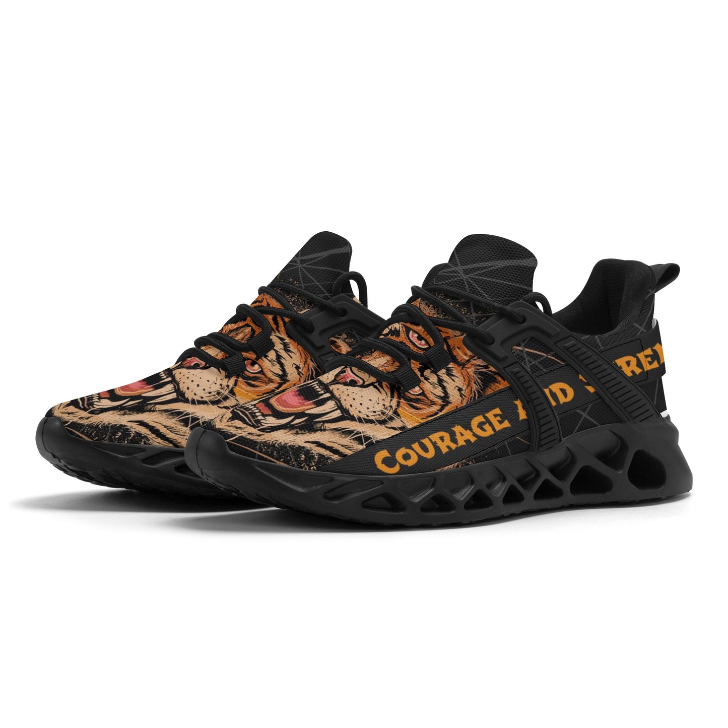 Eye Of The Tiger | Men's New Elastic Sport Sneakers - Comfortable, Breathable, and Stylish - AGTC