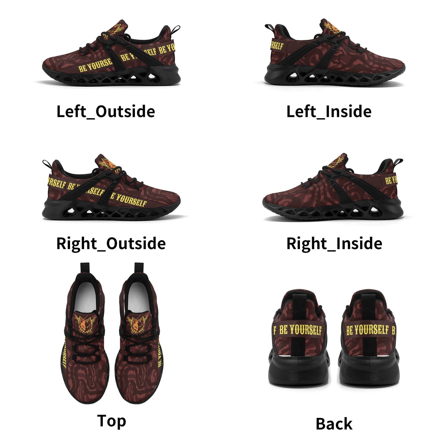 Red Fox! Mens New Elastic Sport Sneakers - AGTC