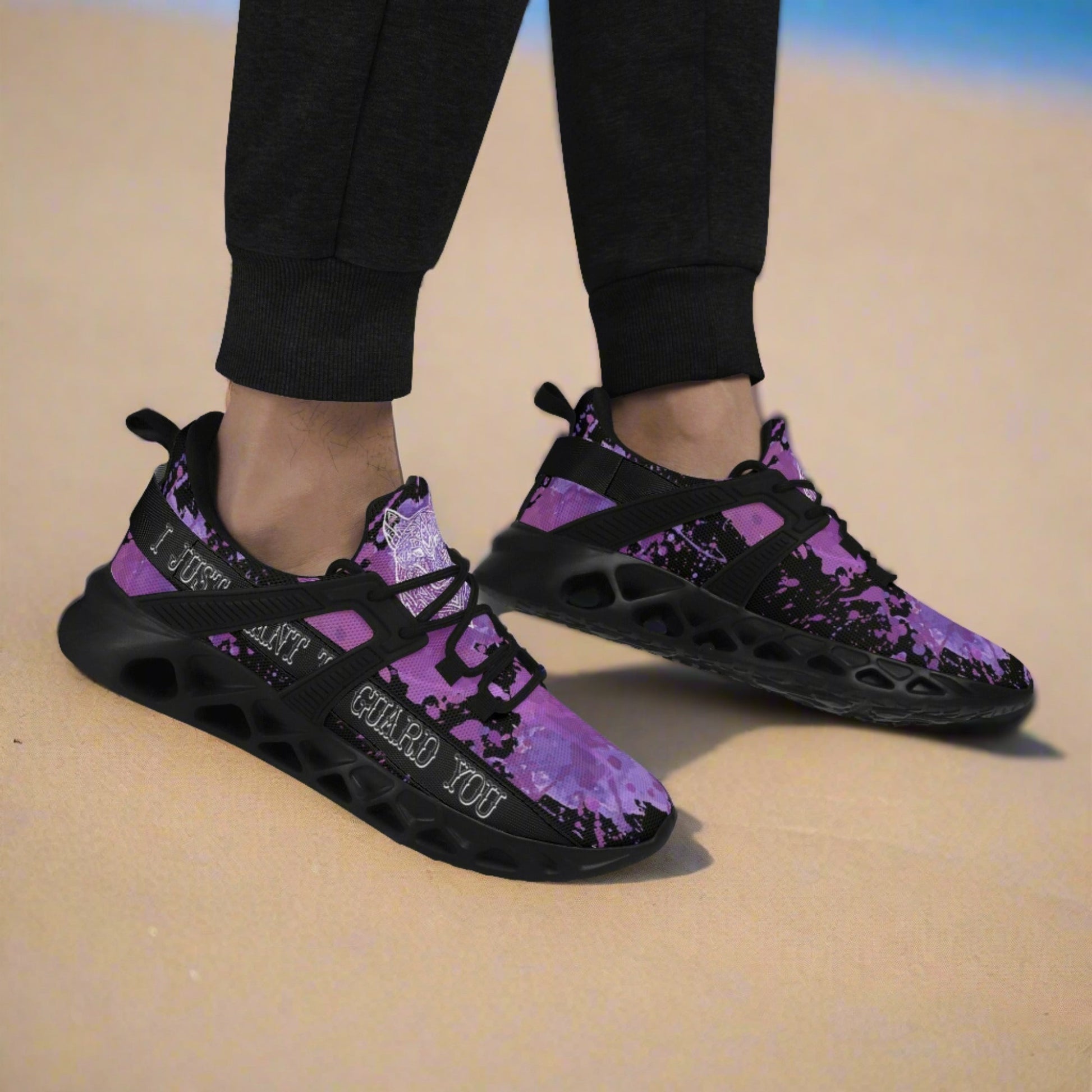 Purple Rain! Mens New Elastic Sport Sneakers - AGTC