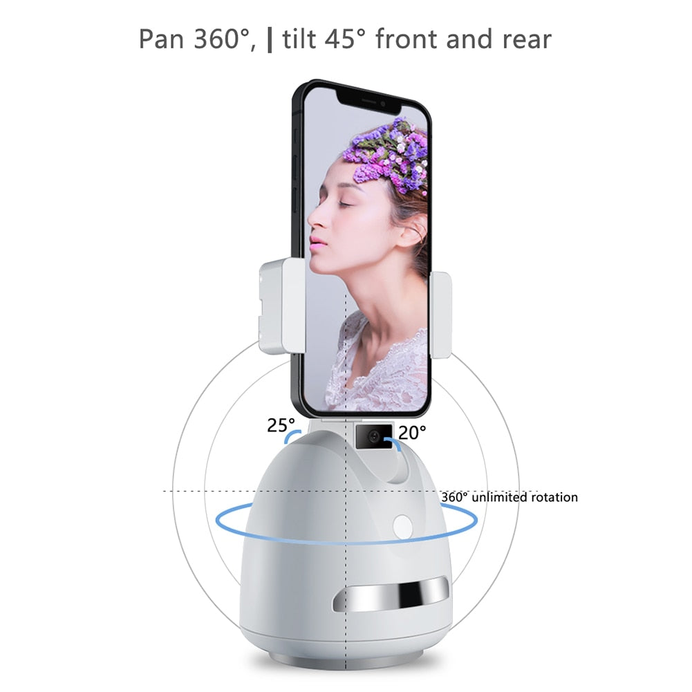 Auto Face Tracking Gimbal Stabilizer Phone Tripod Accessories 360 Rotation Live Smart AI Follow-Up Photo Vlog Video Recorder - AGTC