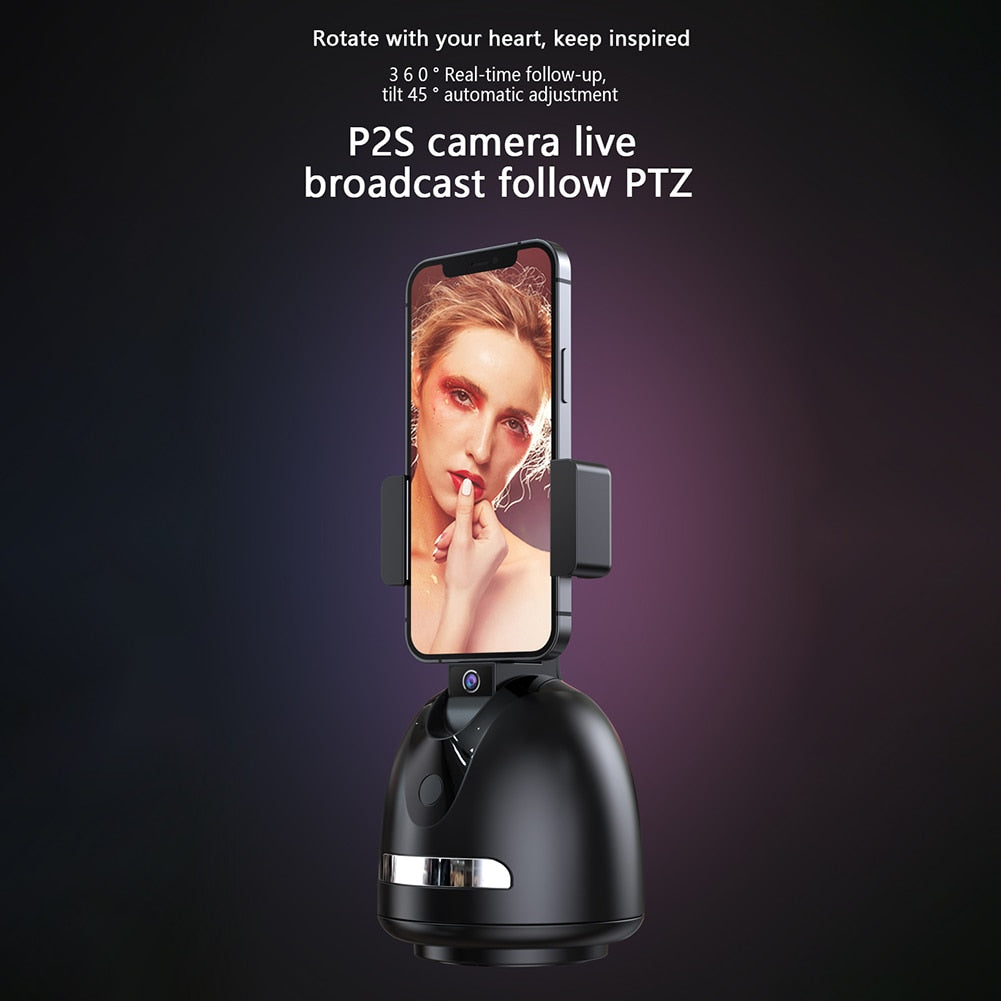 Auto Face Tracking Gimbal Stabilizer Phone Tripod Accessories 360 Rotation Live Smart AI Follow-Up Photo Vlog Video Recorder - AGTC
