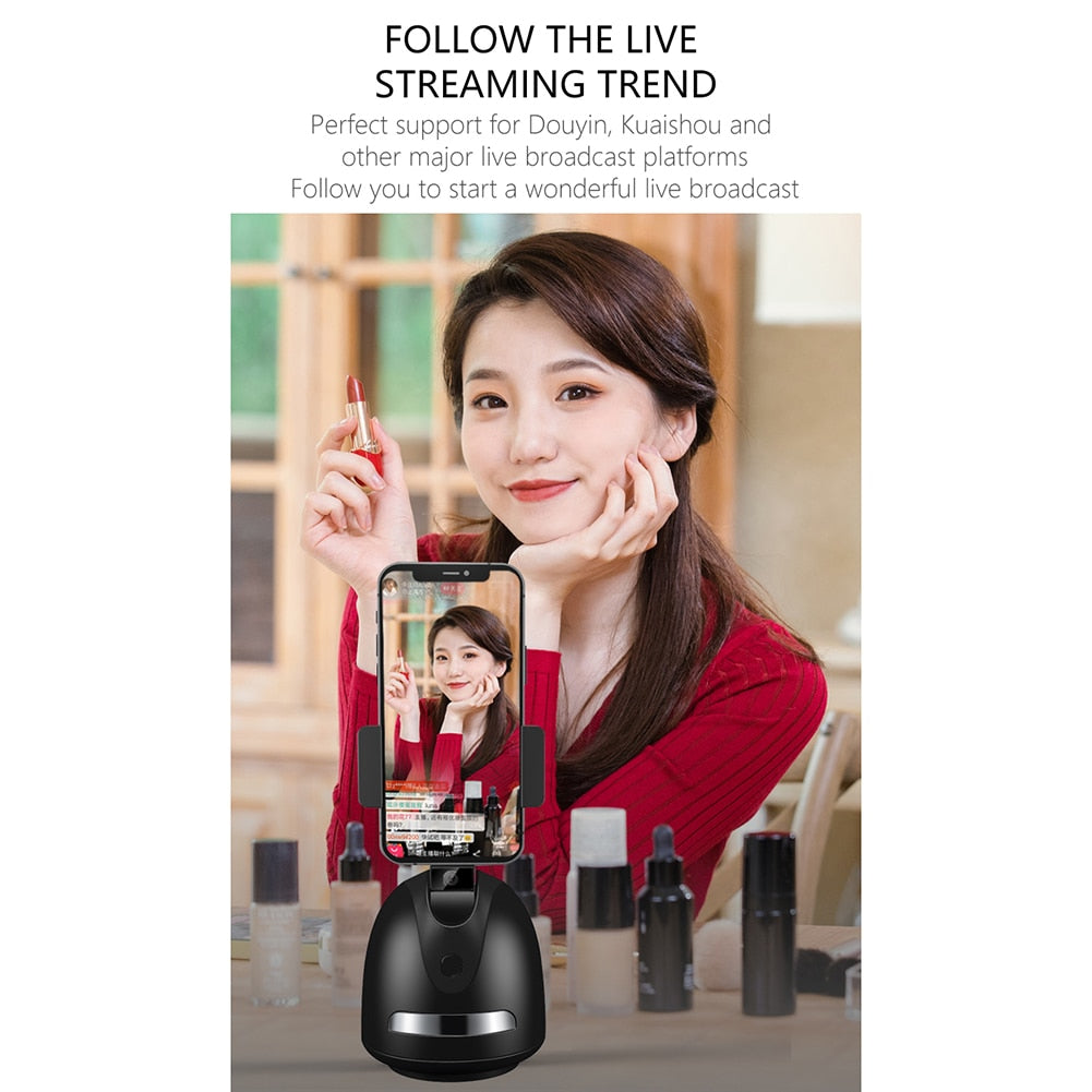 Auto Face Tracking Gimbal Stabilizer Phone Tripod Accessories 360 Rotation Live Smart AI Follow-Up Photo Vlog Video Recorder - AGTC