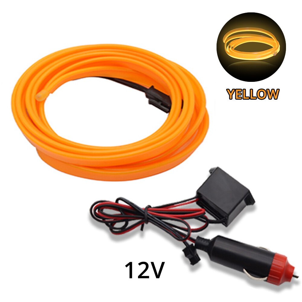 5M USB lamp Universal Car Interior Lighting LED Strip Decoration Garland Wire Rope Tube Line Flexible Neon Lights with USB Drive - AGTC