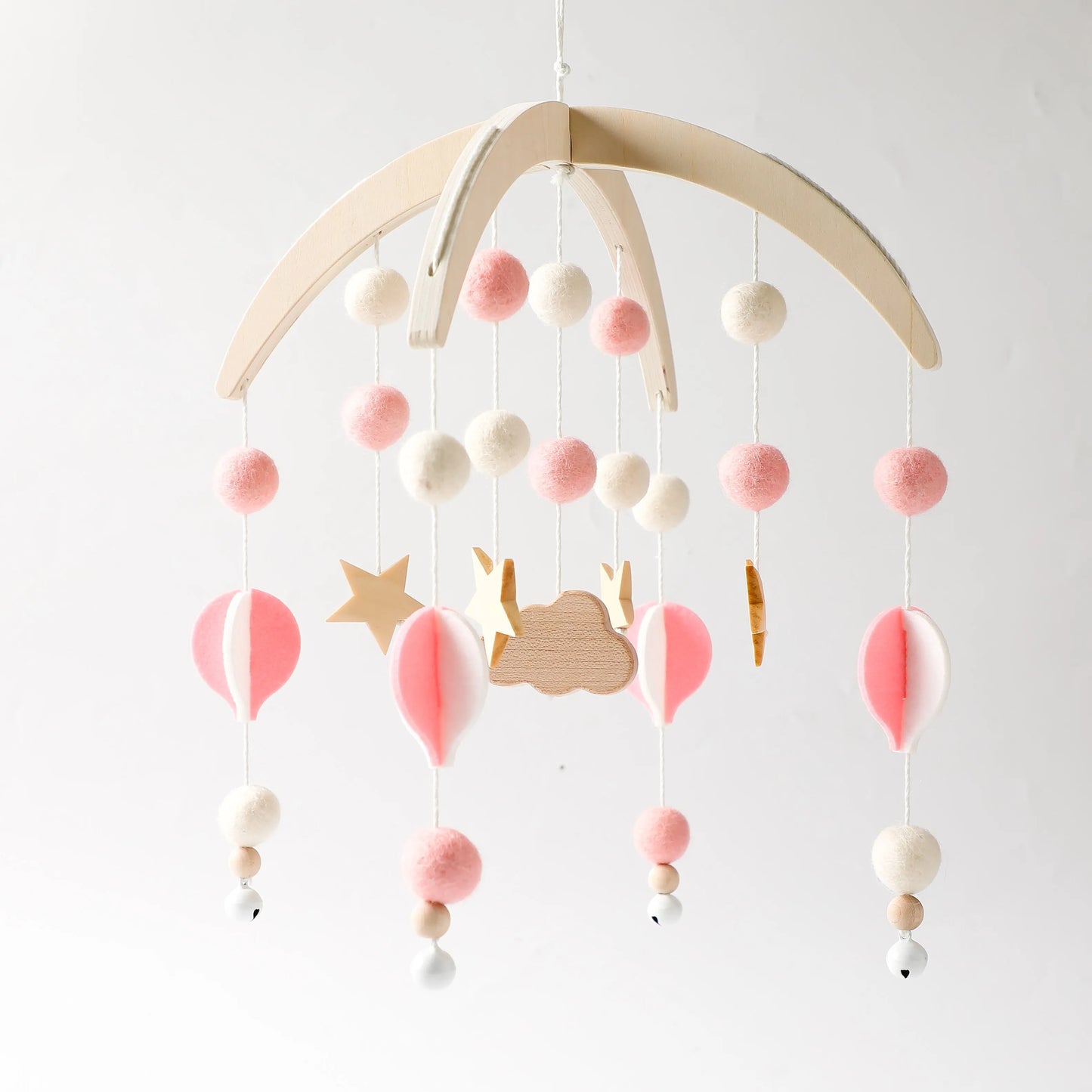 Musical Marvel: Baby Rattle Toy and Wooden Mobile for Crib Bed - Newborn Music Box, Bed Bell Hanging, Perfect Infant Crib Entertainment. - AGTC