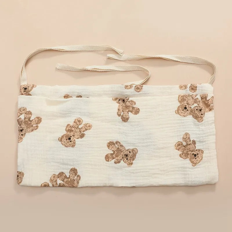 Clutter-Free Convenience: Baby Bedside Hanging Storage Bag - Double Layer Cotton Organizer with Pockets for Stroller, Diapers, Toys, Tissues, a Multipurpose Accessory. - AGTC