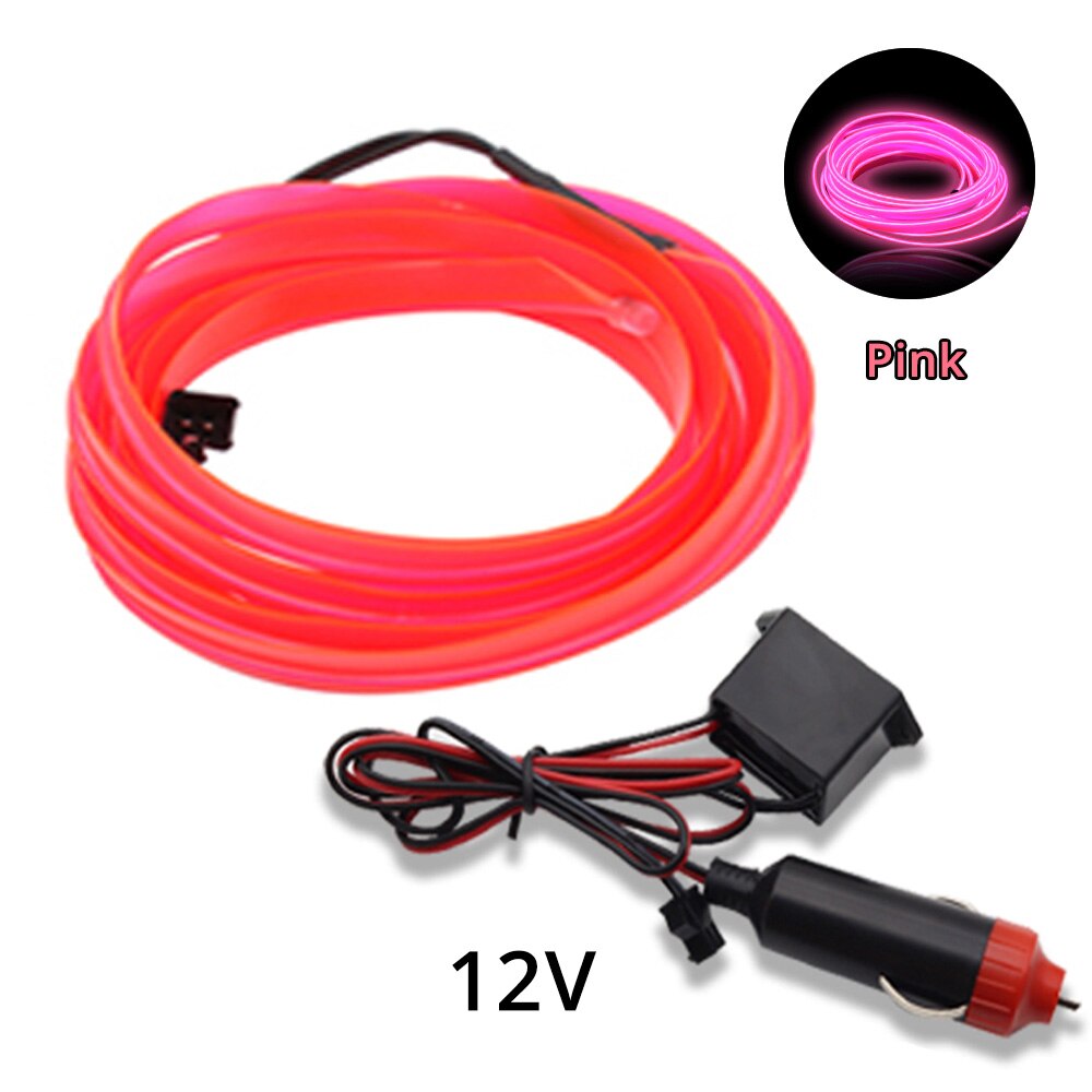 5M USB lamp Universal Car Interior Lighting LED Strip Decoration Garland Wire Rope Tube Line Flexible Neon Lights with USB Drive - AGTC