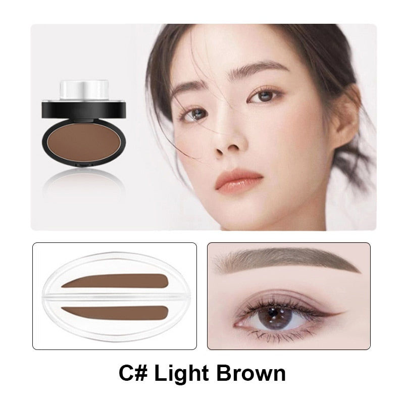 Eyebrow Powder Stamp Tint Stencil Kit | Waterproof, Professional Makeup, Easy to Use - AGTC