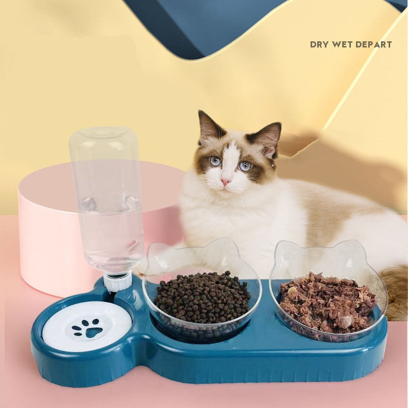 Automatic Pet Feeder Wet Dry Separation 3L Cat Food Bowl 850ML Water Bottle Large Capacity Dog Cat Food Dispenser Pet Supplies - AGTC