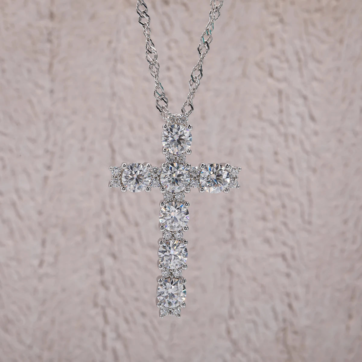 Close-up of D color moissanite diamond