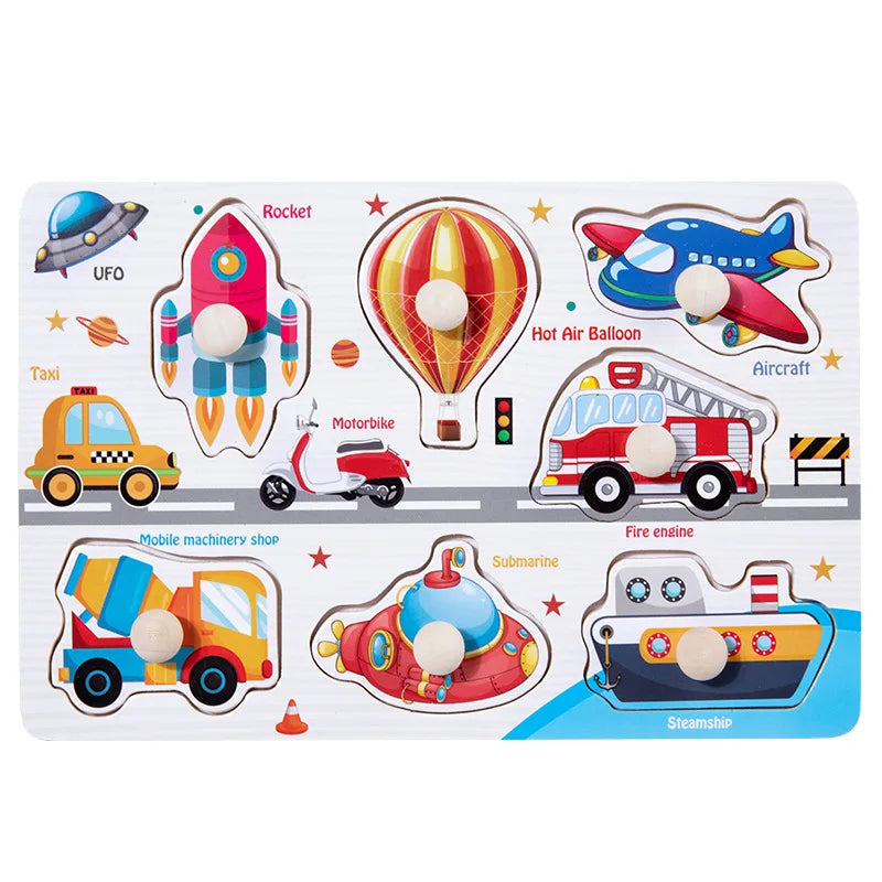 Fun Learning Adventure: Montessori Wooden Toys - Cartoon Animal Dinosaur Wood Puzzle for Baby's Early Education. Educational Jigsaw Fun for Children. - AGTC