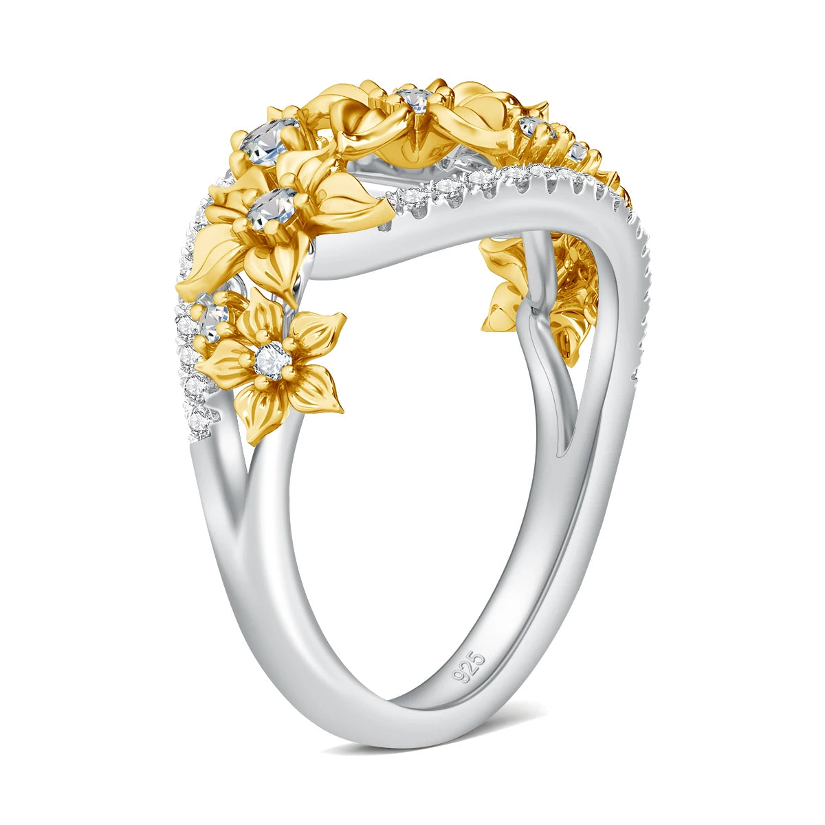 Unique Flower Moissanite Ring | Luxury Wedding Band | Women's Jewelry - AGTC