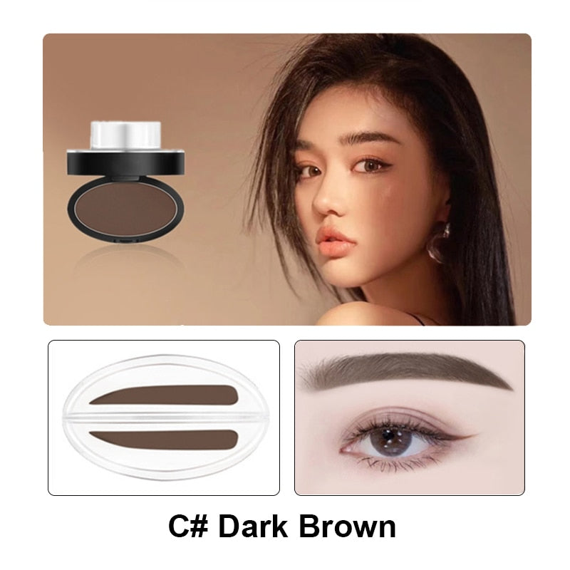 Eyebrow Powder Stamp Tint Stencil Kit | Waterproof, Professional Makeup, Easy to Use - AGTC