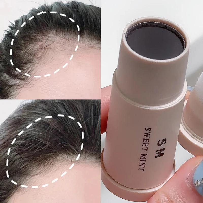 Hairline concealer stick in action