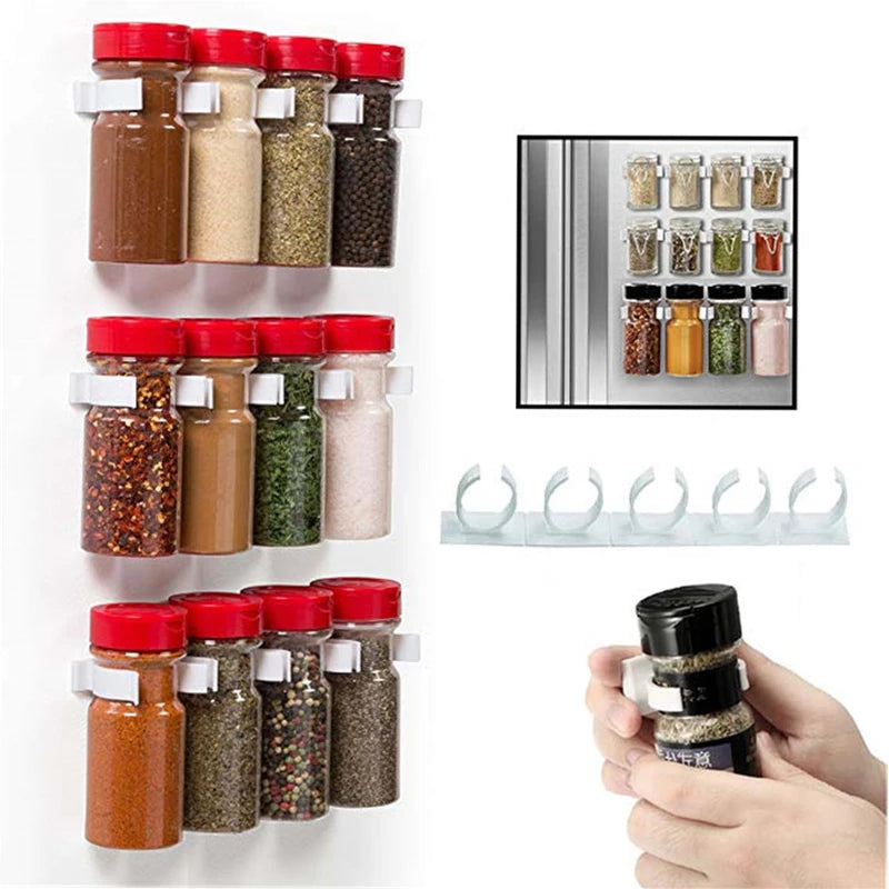 Kitchen Bliss: Spice Rack Organizer with 1/2/3/4 Layers - Wall or Cabinet Door Hanging, Complete with Clip Hooks Set for Neat Spice Jar Storage. Essential Kitchen Accessories! - AGTC