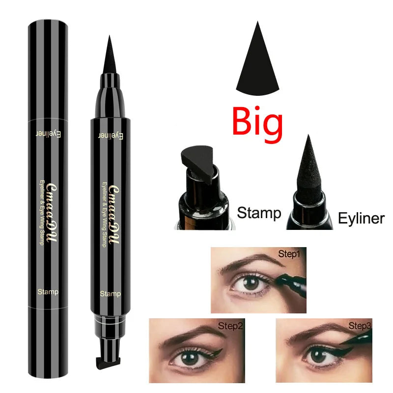 Winged Perfection: 2-in-1 Liquid Eyeliner with Double-Headed Stamp for Effortless Glam - AGTC