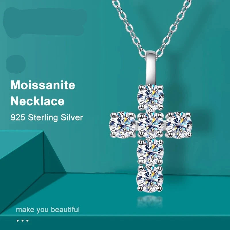 Moissanite Cross Necklace