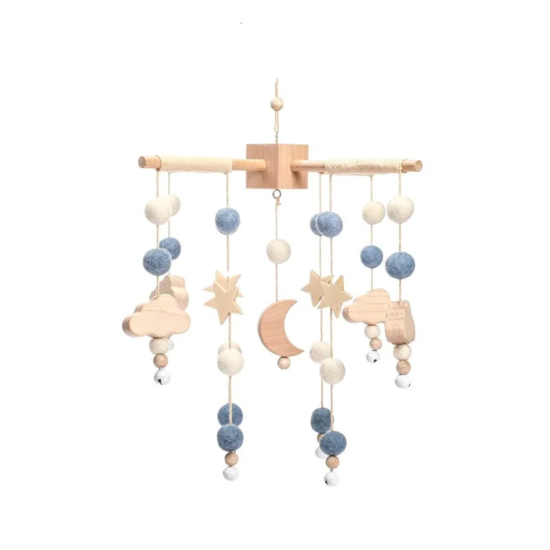 Musical Marvel: Baby Rattle Toy and Wooden Mobile for Crib Bed - Newborn Music Box, Bed Bell Hanging, Perfect Infant Crib Entertainment. - AGTC