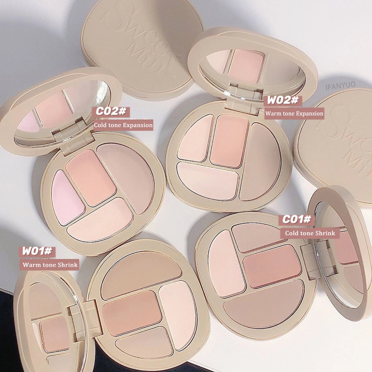 Sculpt & Glow: 4-Color Matte Bronzer/ highlighter Palette - Sweatproof 3D Face Contour - AGTC