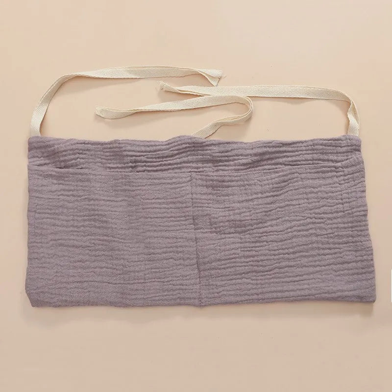 Clutter-Free Convenience: Baby Bedside Hanging Storage Bag - Double Layer Cotton Organizer with Pockets for Stroller, Diapers, Toys, Tissues, a Multipurpose Accessory. - AGTC