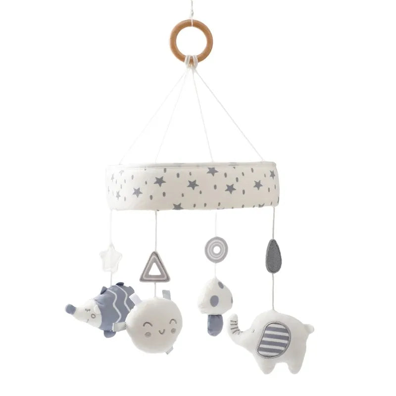 Musical Marvel: Baby Rattle Toy and Wooden Mobile for Crib Bed - Newborn Music Box, Bed Bell Hanging, Perfect Infant Crib Entertainment. - AGTC