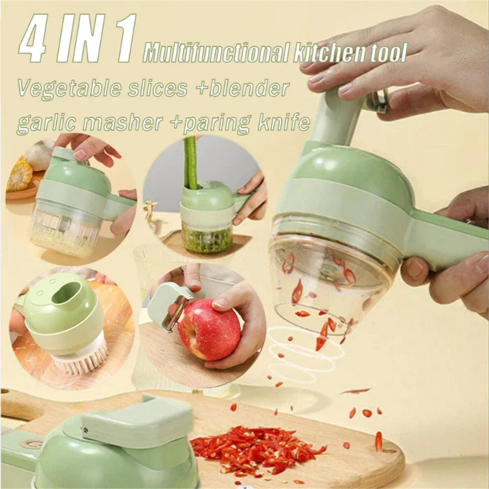 Versatile 4-in-1 Food Processor: Masher, Grinder & Veggie Cutter - AGTC