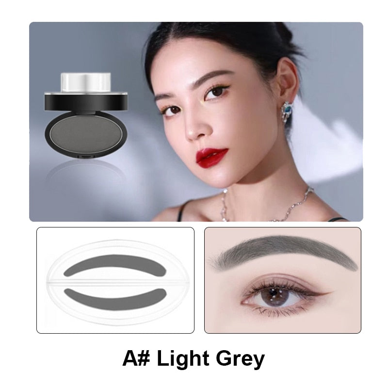 Eyebrow Powder Stamp Tint Stencil Kit | Waterproof, Professional Makeup, Easy to Use - AGTC