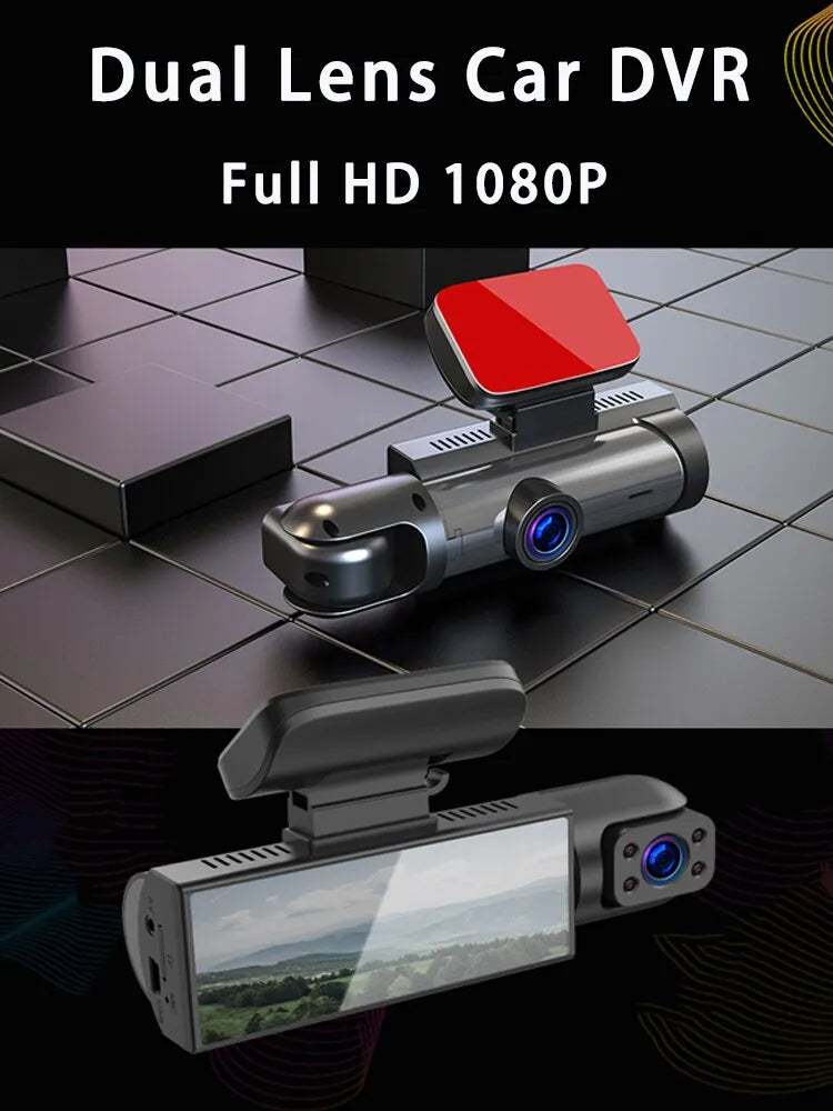 Car DVR Wide-angle 2-record High-definition Night Vision 1080P Driving Recorder - AGTC