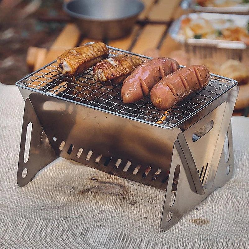 Grill Net and Firewood Stove for Even Heating