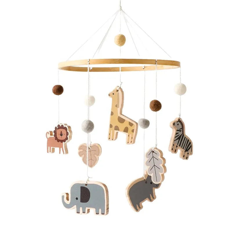 Musical Marvel: Baby Rattle Toy and Wooden Mobile for Crib Bed - Newborn Music Box, Bed Bell Hanging, Perfect Infant Crib Entertainment. - AGTC