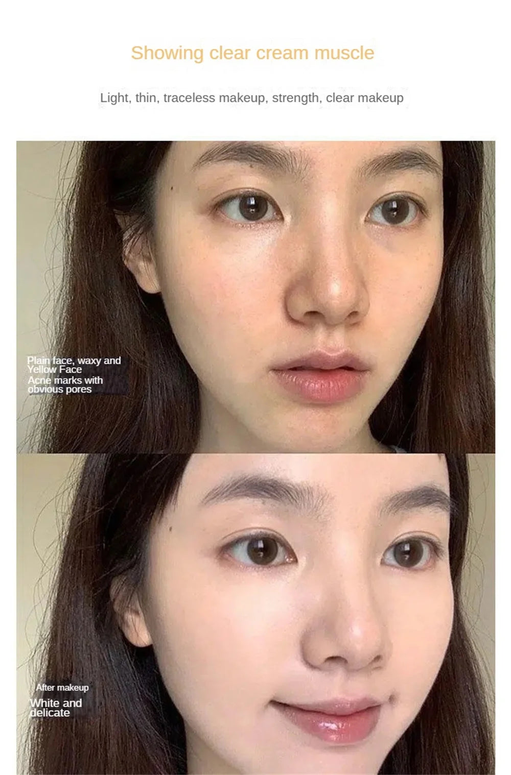 Flawless Base: Concealer Liquid Foundation for High Coverage - Oil-Control, Moisturizing, and Breathable for Lasting Korean Cosmetics Glam! - AGTC