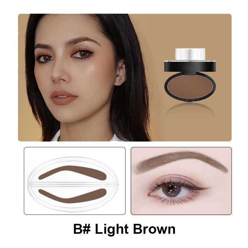 Eyebrow Powder Stamp Tint Stencil Kit | Waterproof, Professional Makeup, Easy to Use - AGTC