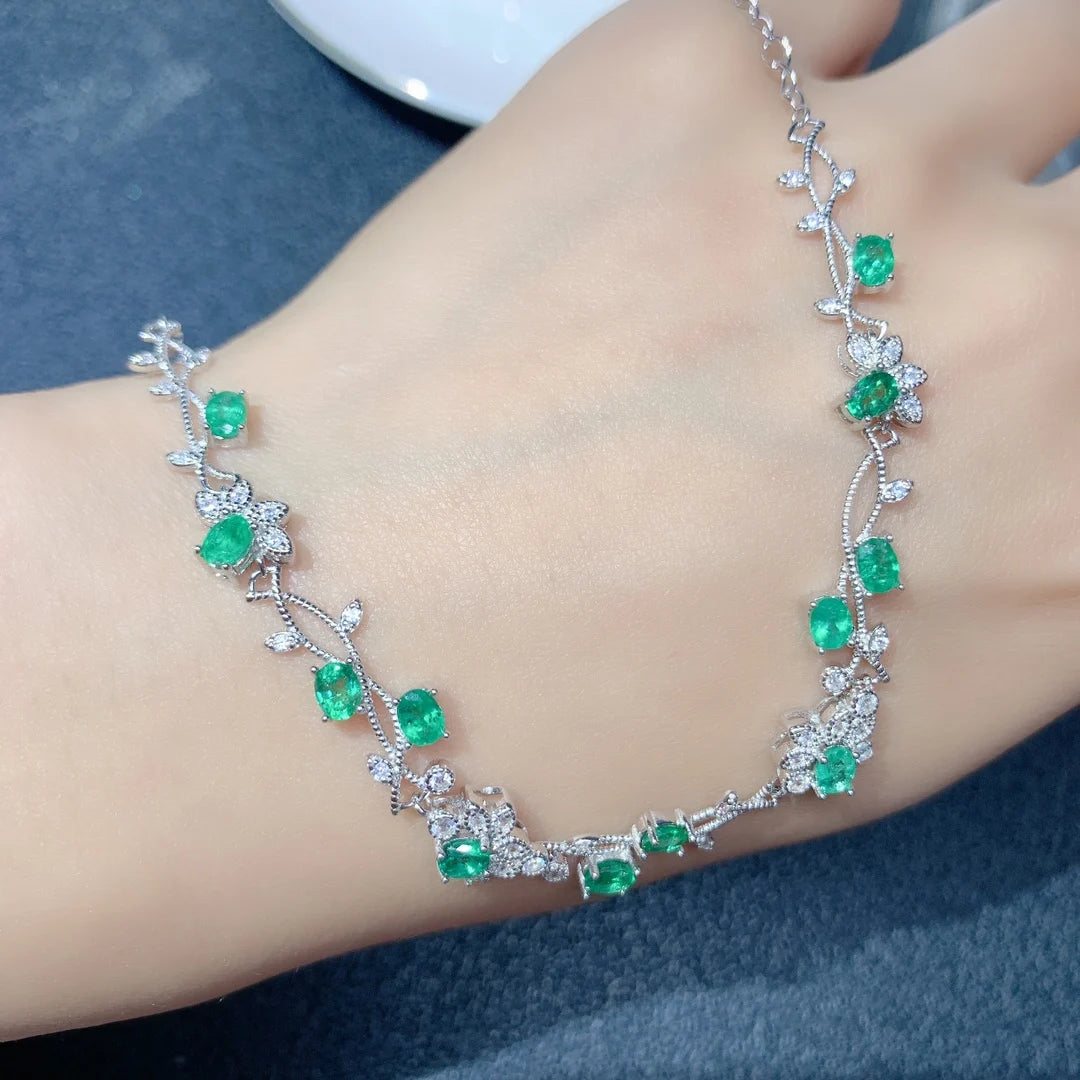 Luxury Emerald Stone Bracelet
