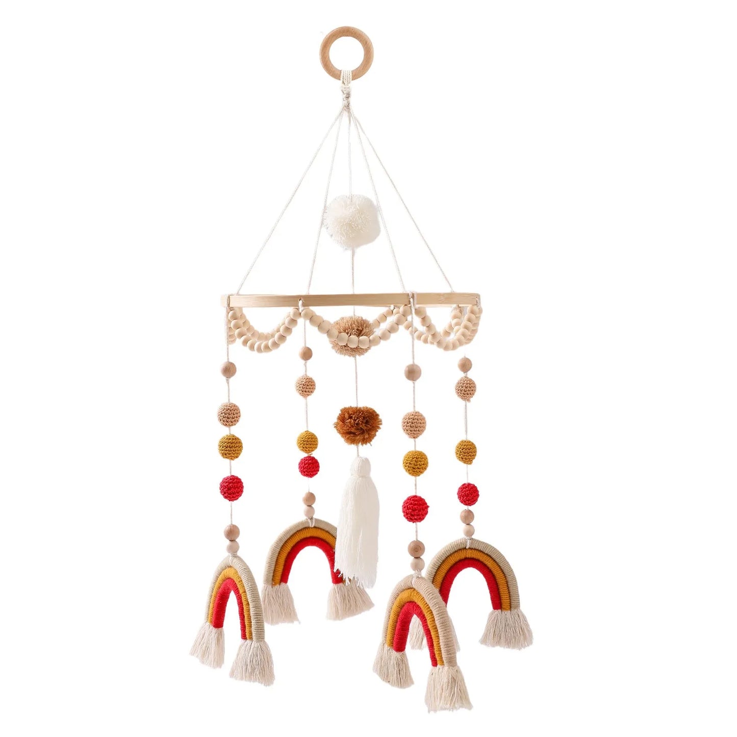 Musical Marvel: Baby Rattle Toy and Wooden Mobile for Crib Bed - Newborn Music Box, Bed Bell Hanging, Perfect Infant Crib Entertainment. - AGTC