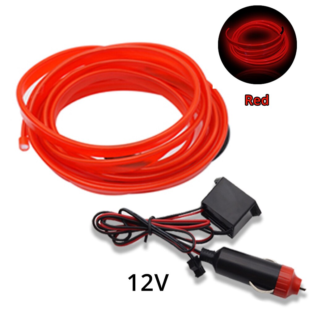 5M USB lamp Universal Car Interior Lighting LED Strip Decoration Garland Wire Rope Tube Line Flexible Neon Lights with USB Drive - AGTC