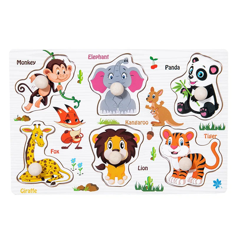Fun Learning Adventure: Montessori Wooden Toys - Cartoon Animal Dinosaur Wood Puzzle for Baby's Early Education. Educational Jigsaw Fun for Children. - AGTC