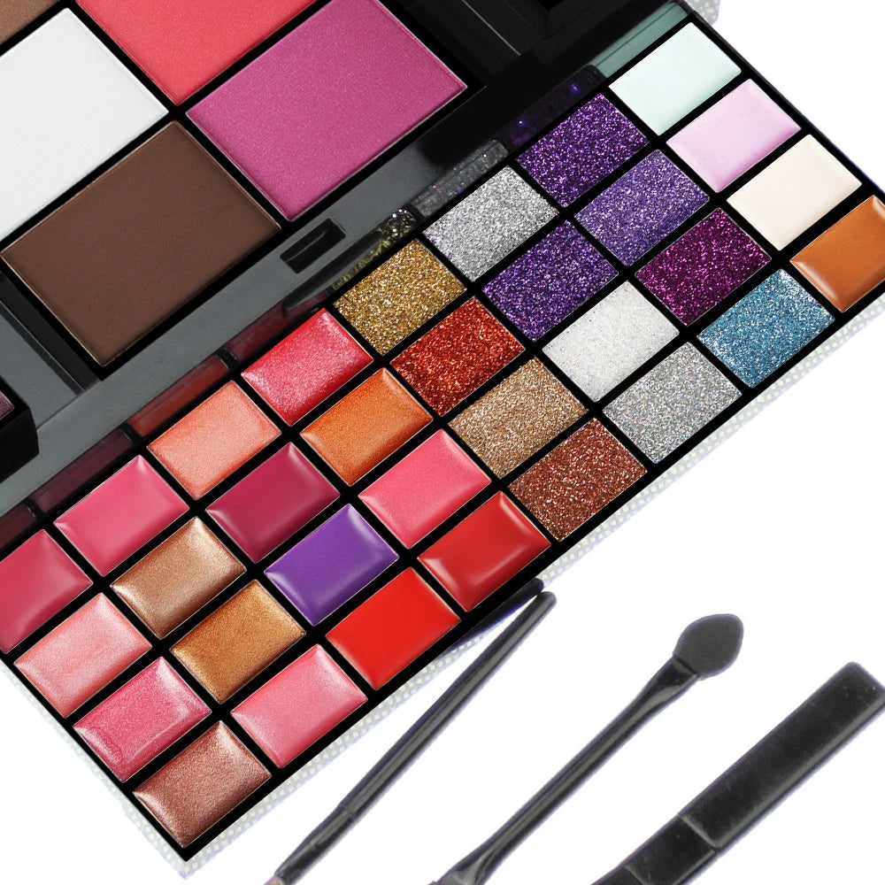 74-Color Makeup Set: Eyeshadow & Lip Gloss Combo - AGTC