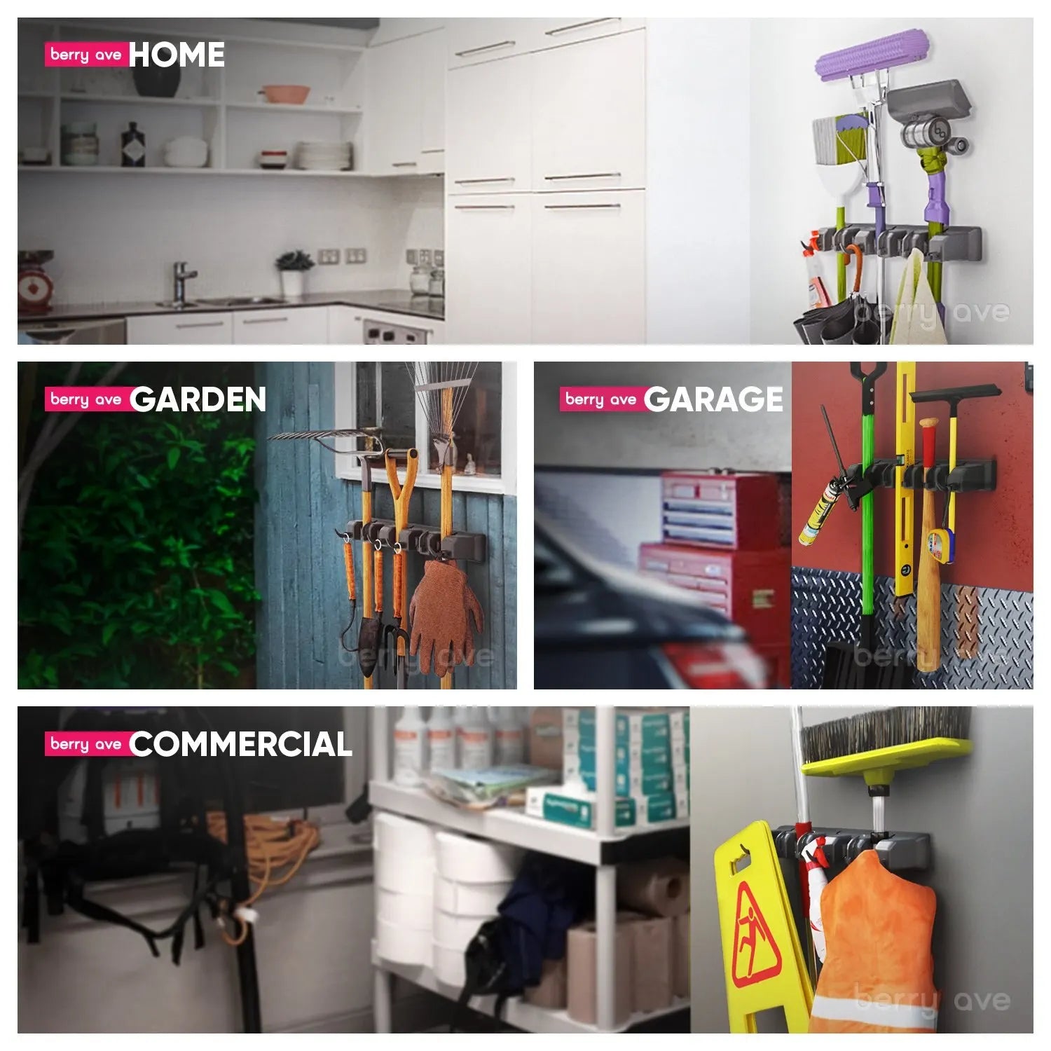 Multi-Functional Wall Mounted Mop Holder - Home Kitchen Storage - AGTC