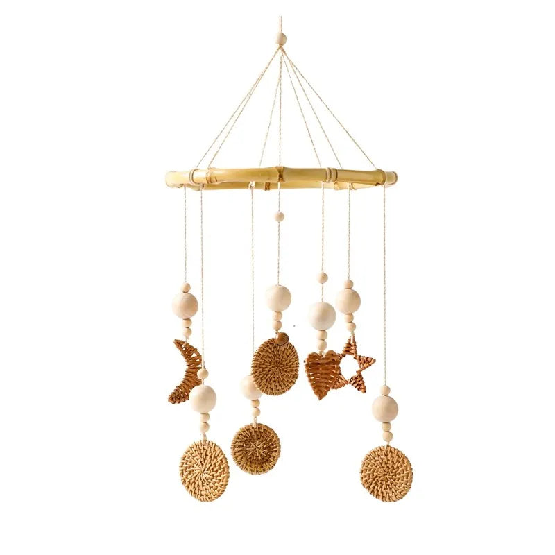 Musical Marvel: Baby Rattle Toy and Wooden Mobile for Crib Bed - Newborn Music Box, Bed Bell Hanging, Perfect Infant Crib Entertainment. - AGTC
