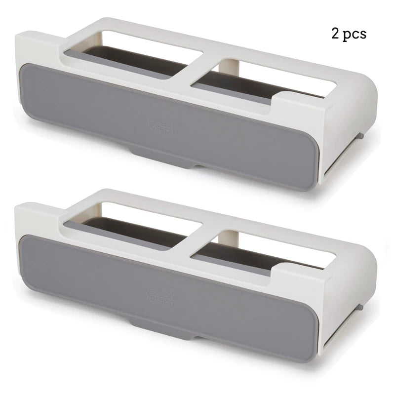 Space-Saving Elegance: Self-adhesive Spice Organizer Rack - Conveniently Tucked Under Desk Drawers for Hidden Kitchen Supplies Storage. A Tidy Solution for Your Culinary Delights! - AGTC