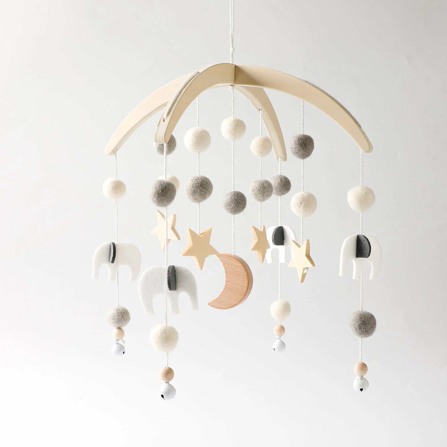 Musical Marvel: Baby Rattle Toy and Wooden Mobile for Crib Bed - Newborn Music Box, Bed Bell Hanging, Perfect Infant Crib Entertainment. - AGTC
