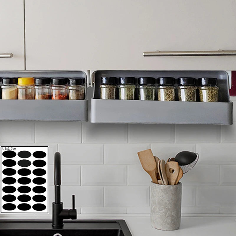 Space-Saving Elegance: Self-adhesive Spice Organizer Rack - Conveniently Tucked Under Desk Drawers for Hidden Kitchen Supplies Storage. A Tidy Solution for Your Culinary Delights! - AGTC