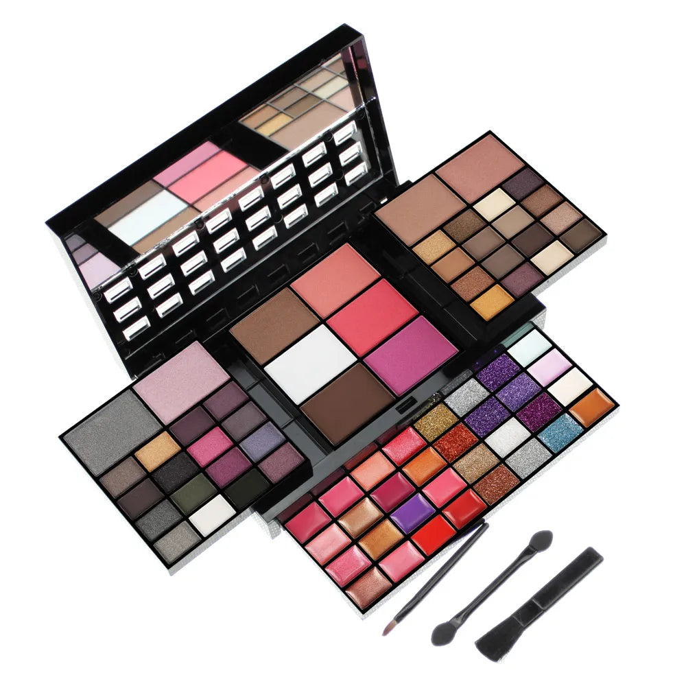 74-Color Makeup Set: Eyeshadow & Lip Gloss Combo - AGTC