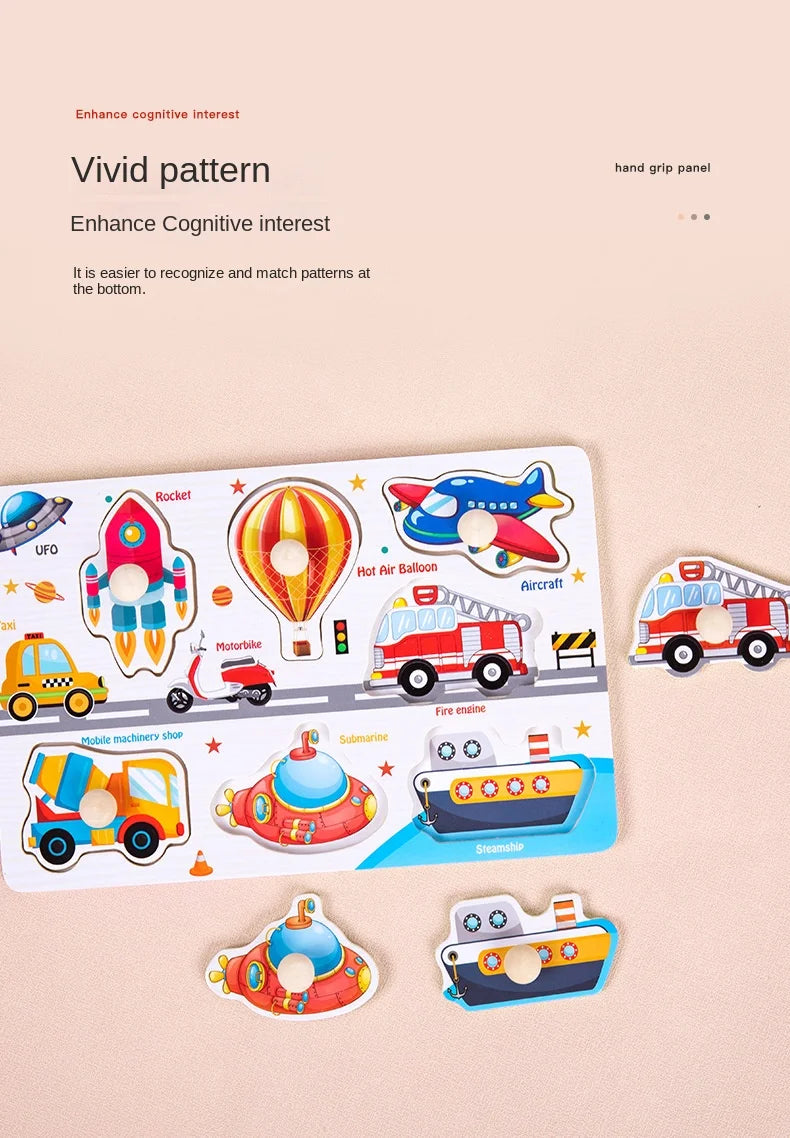 Fun Learning Adventure: Montessori Wooden Toys - Cartoon Animal Dinosaur Wood Puzzle for Baby's Early Education. Educational Jigsaw Fun for Children. - AGTC