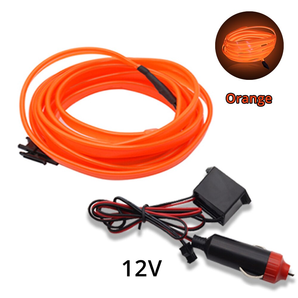 5M USB lamp Universal Car Interior Lighting LED Strip Decoration Garland Wire Rope Tube Line Flexible Neon Lights with USB Drive - AGTC
