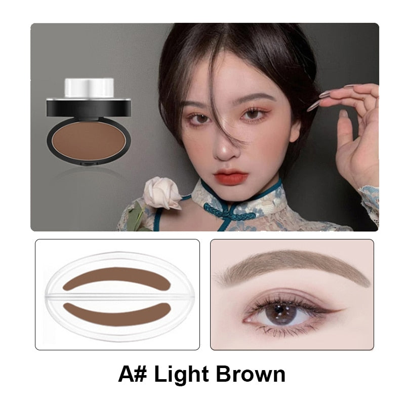 Eyebrow Powder Stamp Tint Stencil Kit | Waterproof, Professional Makeup, Easy to Use - AGTC