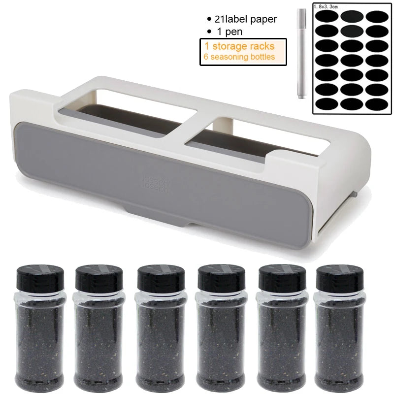 Space-Saving Elegance: Self-adhesive Spice Organizer Rack - Conveniently Tucked Under Desk Drawers for Hidden Kitchen Supplies Storage. A Tidy Solution for Your Culinary Delights! - AGTC