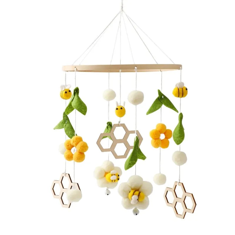 Musical Marvel: Baby Rattle Toy and Wooden Mobile for Crib Bed - Newborn Music Box, Bed Bell Hanging, Perfect Infant Crib Entertainment. - AGTC