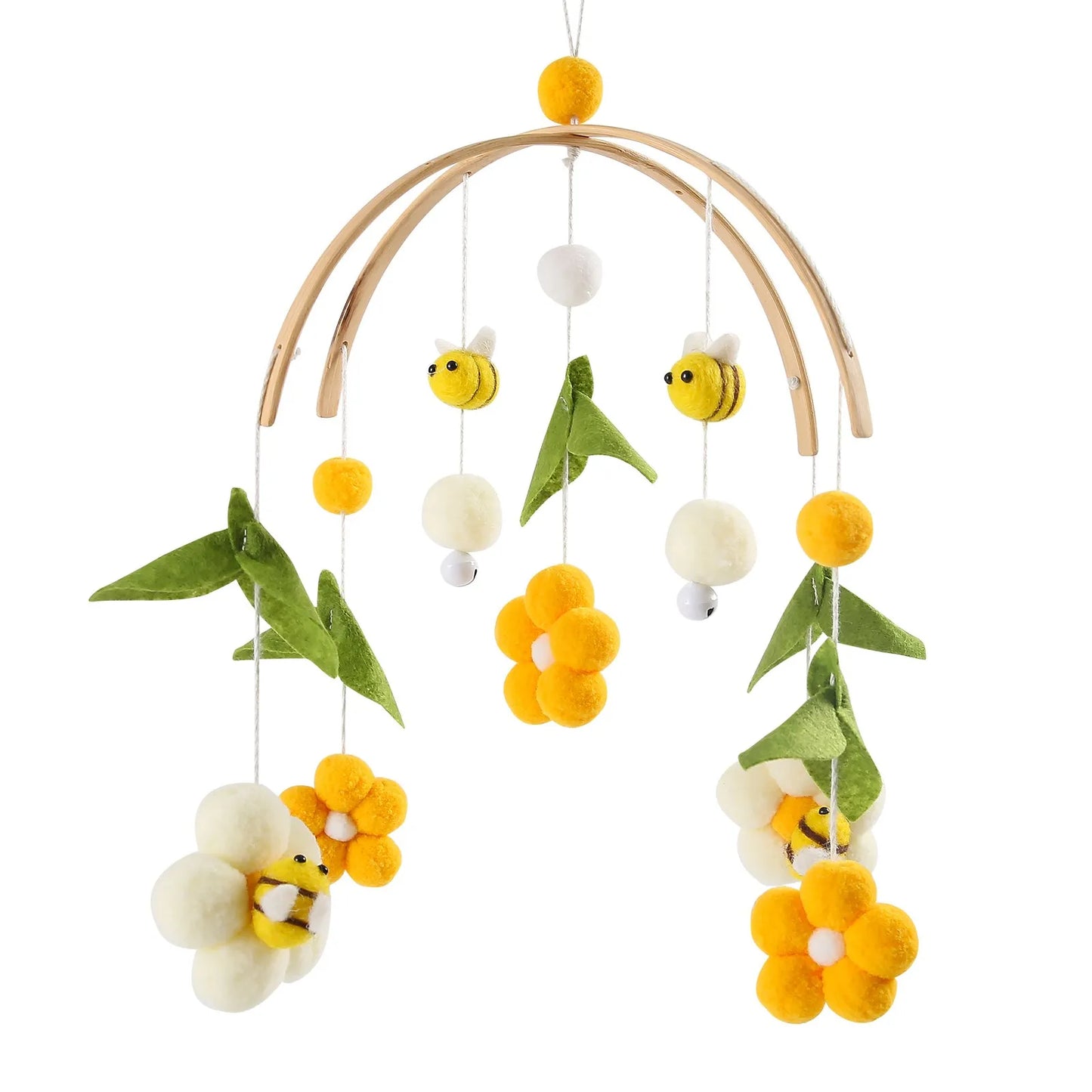 Musical Marvel: Baby Rattle Toy and Wooden Mobile for Crib Bed - Newborn Music Box, Bed Bell Hanging, Perfect Infant Crib Entertainment. - AGTC