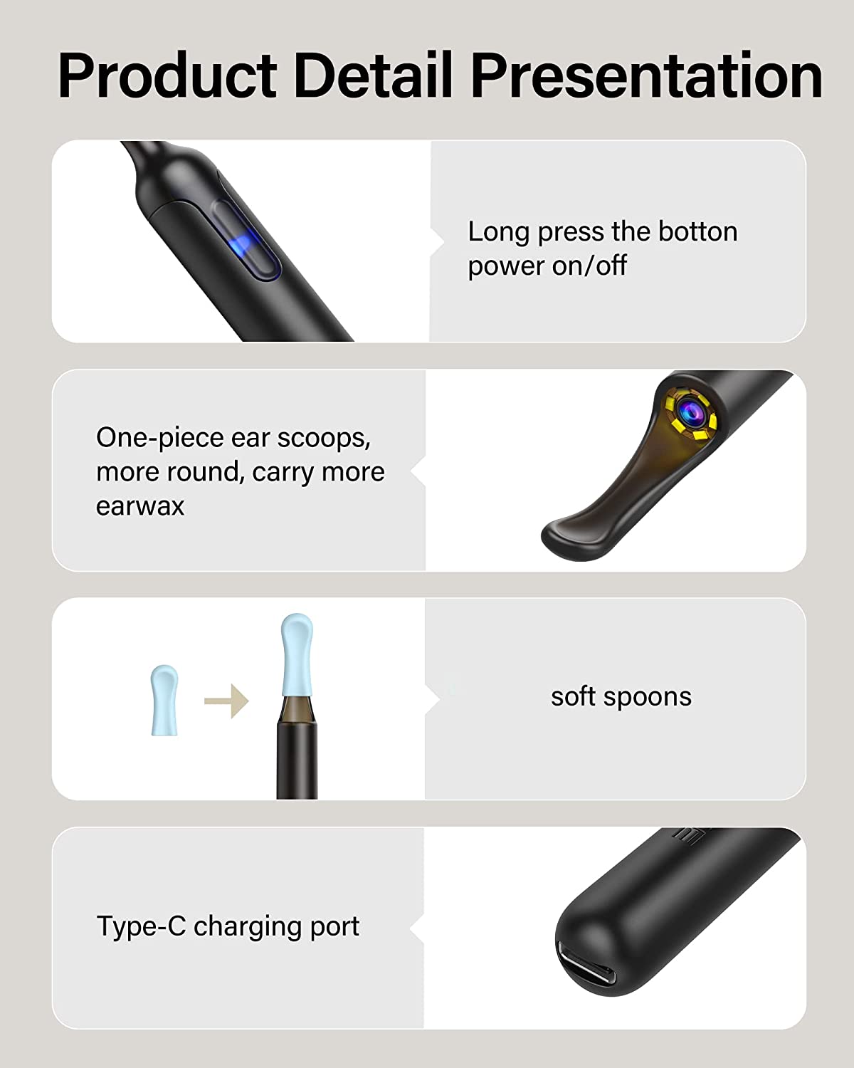 Xlife X0 Visual Earwax Remover - Safe and Effective Earwax Cleaning Tool with Camera - AGTC